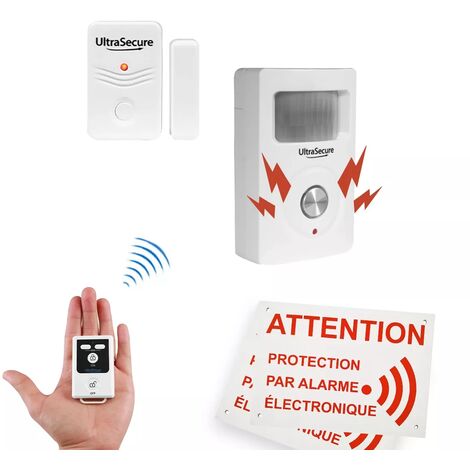 Kit alarme "local agricole" autonome sans-fil - Détecteur mouvement + ouverture + télécommande (BT)
