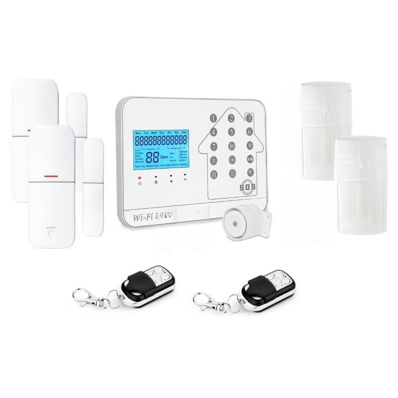 Kit alarme maison connectée sans fil wifi box internet et gsm futura blanche smart life Lifebox kit animal 2