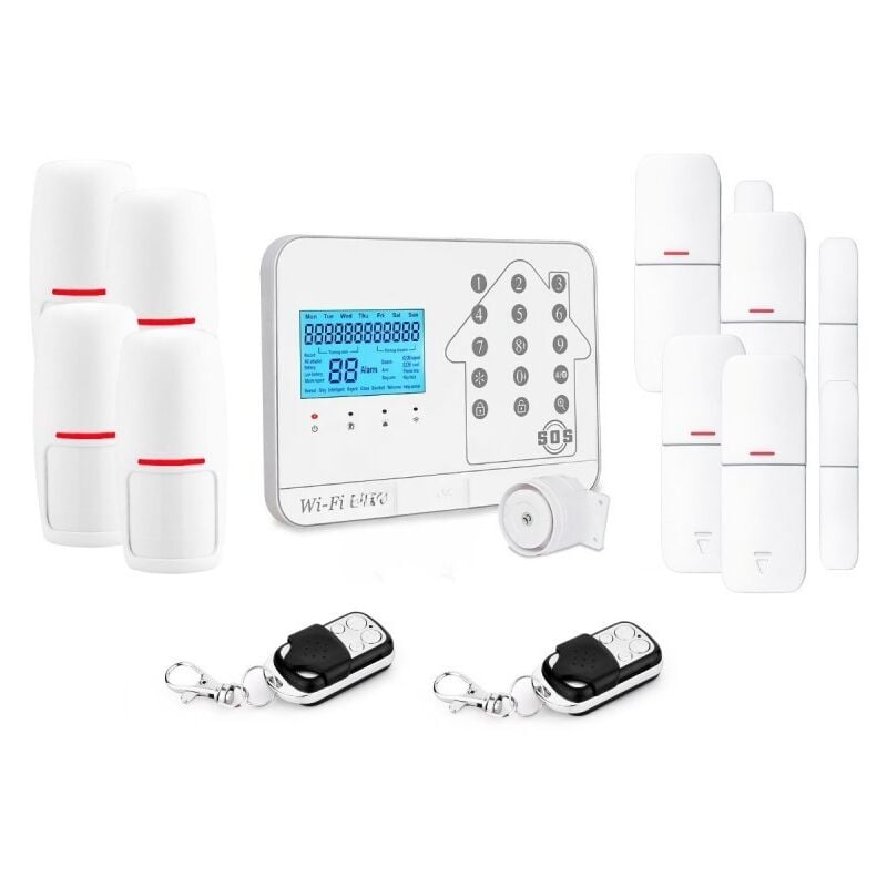 Kit alarme maison connectée sans fil wifi box internet et gsm futura blanche smart life Lifebox kit4