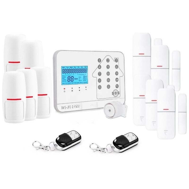Kit alarme maison connectée sans fil wifi box internet et gsm futura blanche smart life Lifebox kit5
