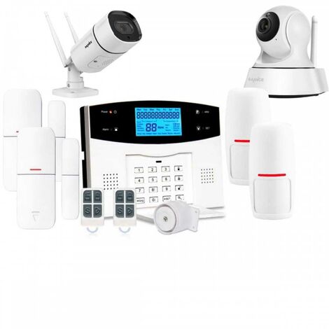 Kit Alarme maison connectée sans fil WIFI Box internet et GSM Belmon Smart Life et 2 caméra WIFI - Lifebox - KIT11