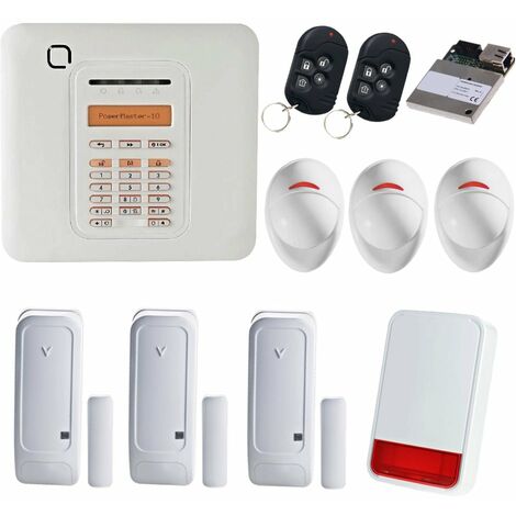 Kit alarme PowerMaster 10 avec sirène extérieure IP 110 dB – Portée radio 2 km – Application mobile VisonicGo – Installation rapide