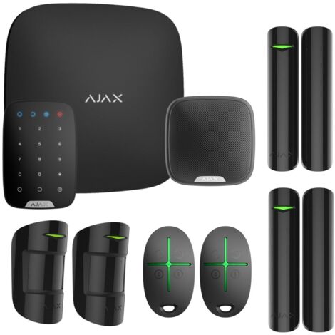 Kit alarme sans fil double zone avec sirène extérieure 85-113 dB – Détecteurs jusqu'à 12m – Application mobile AJAX