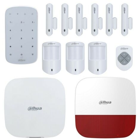 Kit alarme sans fil WIFI, 3G, 4G et GPRS 150 zones 868Ghz - DAHUA - 13 pièces