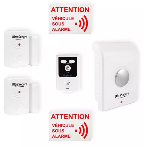 Kit alarme utilitaire autonome sans-fil ESSENTIEL 2 -  2 détecteurs ouverture + sirène + télécommande (gamme BT)