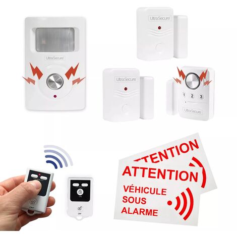 Kit alarme utilitaire CONFORT 1 - Détecteur mouvement + ouverture/vibration + 2 ouvertures + 2 télécommandes (gamme BT)