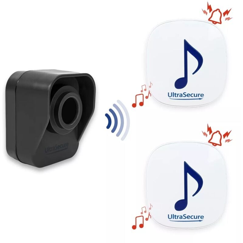Kit alerte de passage 600 mètres 'classic' 2 carillons 35 mélodies & 1 détecteur mouvement autonome (gamme DA600+)