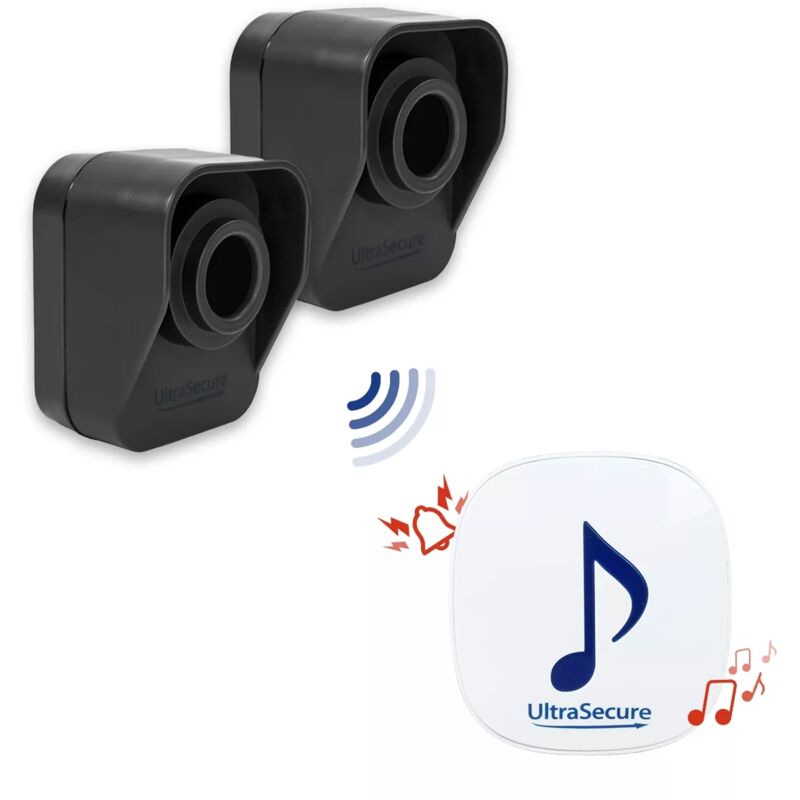 Kit alerte de passage 600 mètres "CLASSIC" 2 détecteurs mouvement autonomes & 1 carillon 35 mélodies (gamme DA600+)