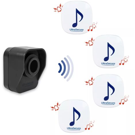 Kit alerte de passage 600 mètres "CLASSIC" 4 carillons 35 mélodies & 1 détecteur mouvement autonome (gamme DA600+)