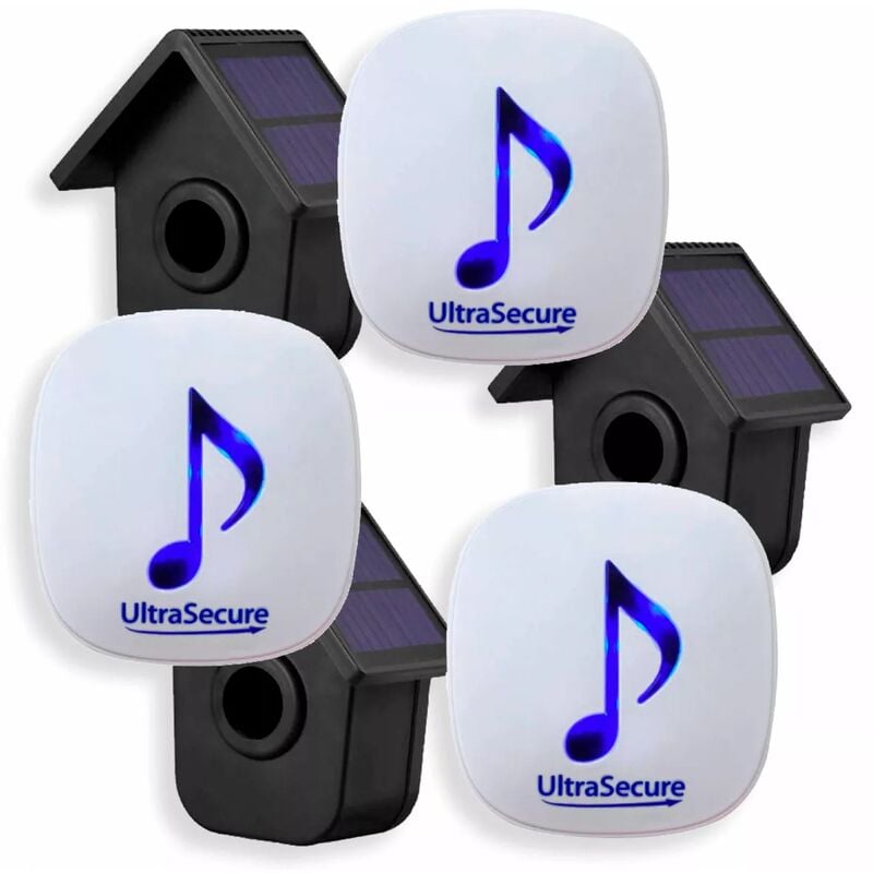 Ultra Secure - Kit alerte passage 600m - 3 détecteurs autonomes 6 panneaux solaires & 3 carillons 35 mélodies volume réglable (DA600+)