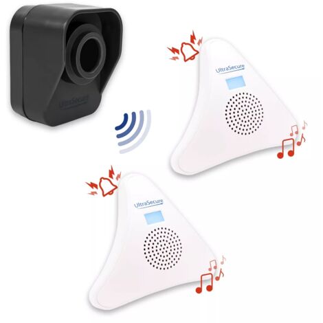 Kit alerte de passage 600m "BALCON" - 2 carillons triangle 35 mélodies & détecteur mouvement autonome (DA600+)