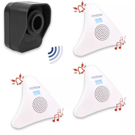 Kit alerte de passage 600m "BALCON" - 3 carillons triangle 35 mélodies & détecteur mouvement autonome (DA600+)