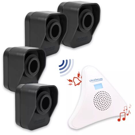 Kit alerte de passage 600m "BALCON" 4 détecteurs mouvement autonomes  & 1 carillon triangle 35 mélodies (DA600+)