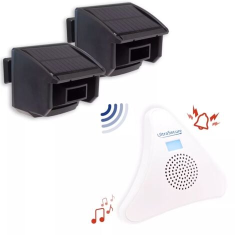 Kit alerte de passage 600m - Double détection mouvement solaire autonome carillon 35 mélodies volume réglable (DA600+)
