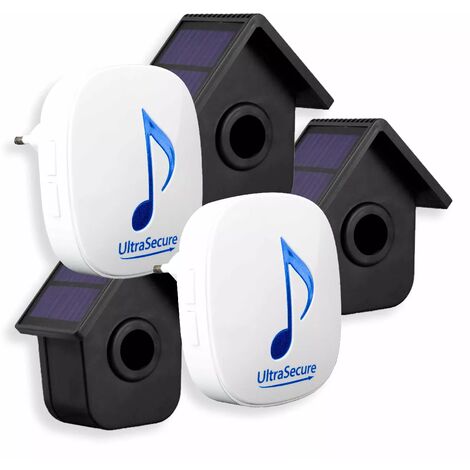 Kit alerte passage 600m - 3 détecteurs autonomes 6 panneaux solaires & 2 carillons 35 mélodies volume réglable (DA600+)