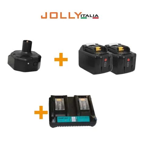 Kit alimentazione JollyItalia per pettine V34 2 batterie Litio 18V 9Ah e carica