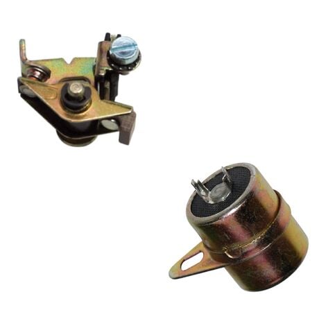 Kit allumage compatible avec Peugeot 103 : condensateur à souder + rupteur vis platinées moto mobylette scooter