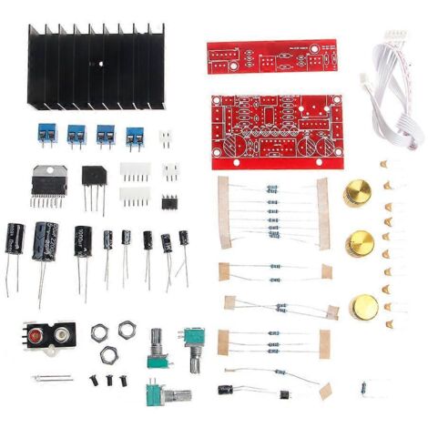 Kit Ampli Puissance TDA7377 2.1 DIY 3 Canaux Carte Audio 12-18V pour Voiture
