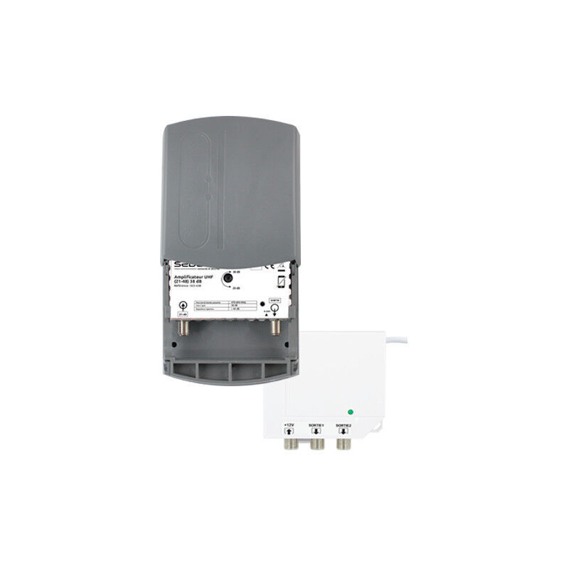 Kit amplificateur 35 dB + alimentation 12 Volts 2 sorties Canaux 21-48