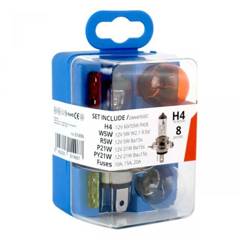 Kit ampoule et fusible, 8 pièces H4, amio-01496