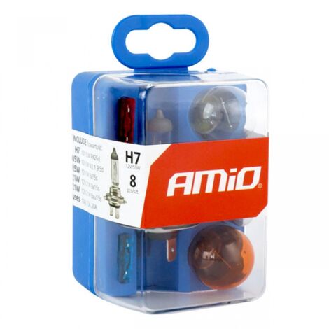 Kit ampoule et fusible, 8 pièces H7, amio-01499