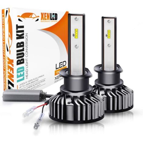 Kit AMPOULES H1 LED Ventilées FF2 - 5000Lms - 6000°K - Taille Mini Lampe de voiture LED