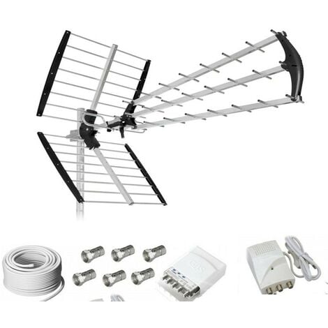 GENÉRICA KIT ANTENNA DIGITALE TERRESTRE PER 2 FAMIGLIE LTE HD IMPIANTO ANTENNA COMPLETO