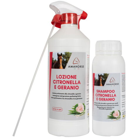 Kit anti insetti lozione citronella e geraneo 1000 ml e shampoo citronella 500 ml