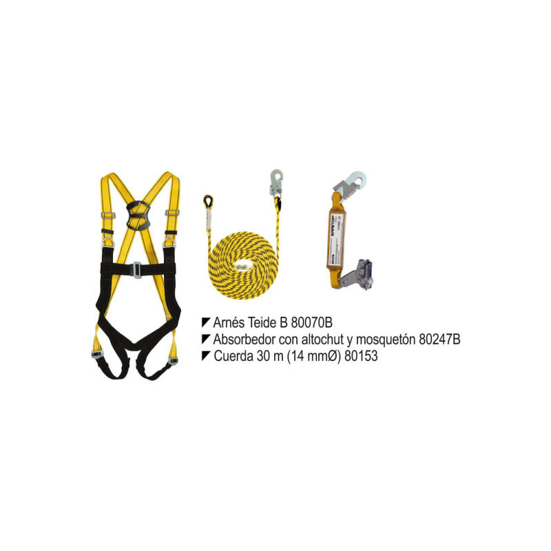 

Kit anticaídas básico con cuerda de 30 m NAR-02 - Safetop
