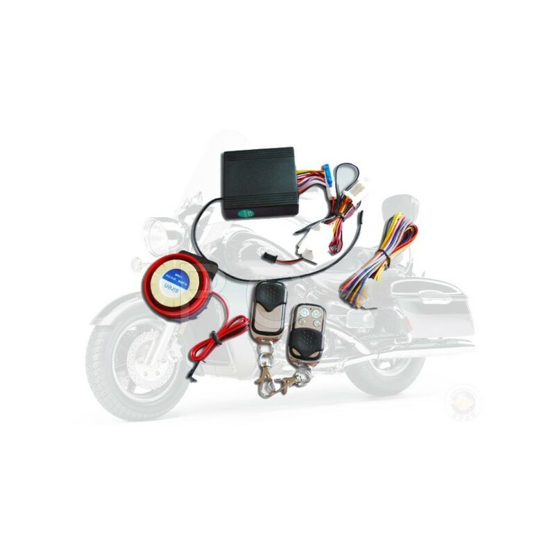 Image of Trade Shop - Kit Antifurto Moto Scooter Con 2 Telecomandi Centralizzato Sirena 125 Db Allarme