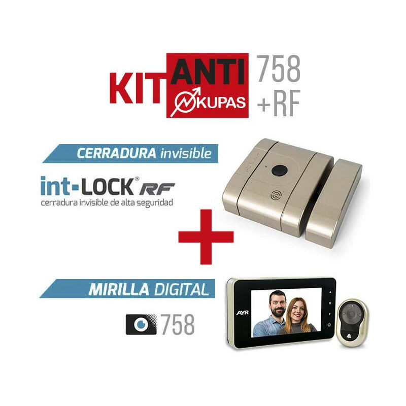 

Kit Antiokupas mirilla digital 758 y Cerradura RF Niquel AYR