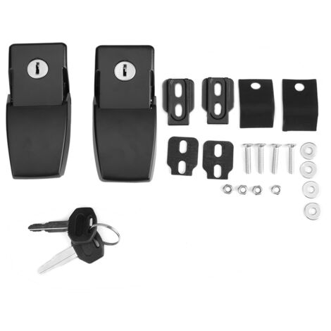 Kit antirrobo con cerradura para capó para Jeep Wrangler JK Unlimited 07-17, kit de montaje con llaves - Cerradura de metal negro para capó de vehículo
