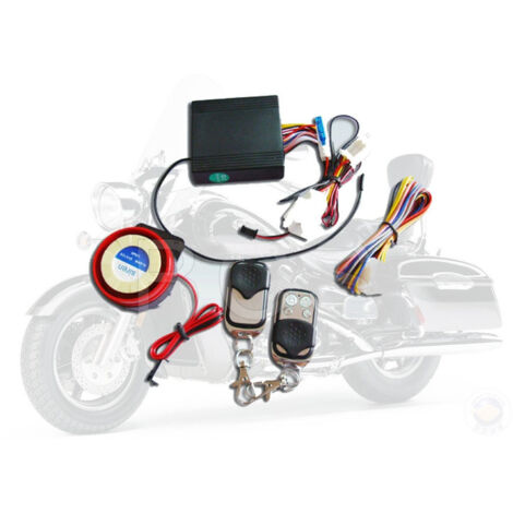 Kit Antivol Moto Scooter Avec 2 Télécommandes Centralisées Sirène Alarme 125 Db