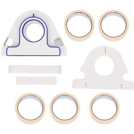 Kit applicatore di nastro adesivo - con dispenser e 5 rotoli da 25 mm (bianco) per pittura e decorazione