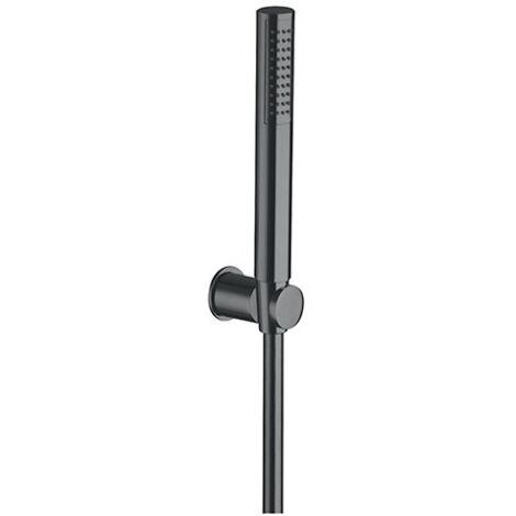 KIT APPLIQUE + DOUCHETTE MONOJET + FLEXIBLE CHROME NOIR BROSSE - CRISTINA ONDYNA PD64275