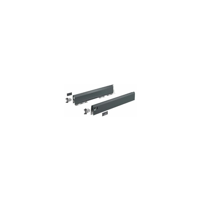 Hettich - Kit arcitech hauteur 94 anthracite pour paroi arrière acier
