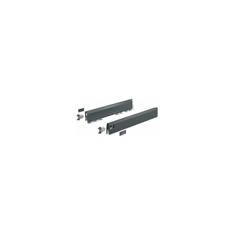 Hettich - Kit arcitech hauteur 94 anthracite pour paroi arrière acier
