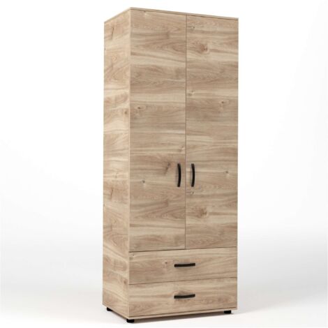 Kit Armadio 2 Ante + 2 Cassetti 80X52X205 Cm Rovere M. K358