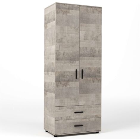 Kit Armadio 2 Ante + 2 Cassetti 80X52X205 Cm Rovere Plat.K355