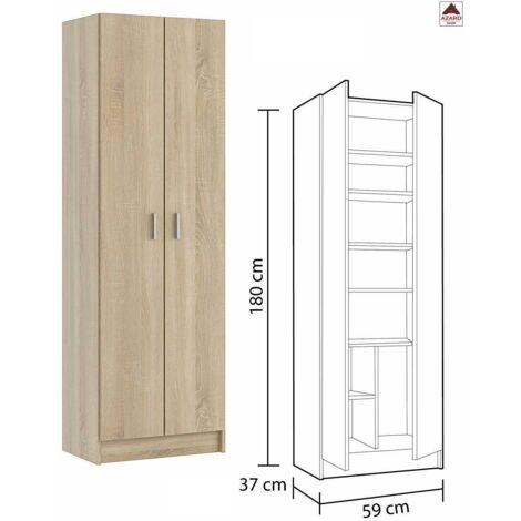 KIT ARMADIO 2 ANTE MULTIUSO 5 RIP 59X37X180 ROVCANAD