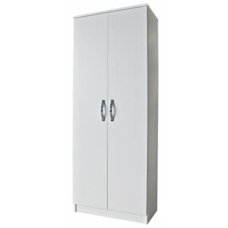 KIT ARMADIO 2 ANTE SCARPIERA 5 RIPIANI 71X38X182 BIANCO FRASS.