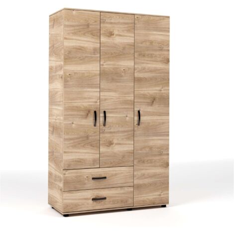 Kit Armadio 3 Ante + 2 Cassetti 120X52X205 Cm Rovere M. K358