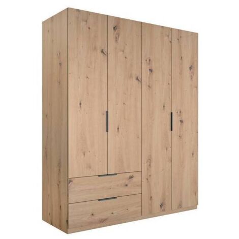 KIT ARMADIO 4 ANTE + 2 CASSETTI CM.162X58X200H ROVERE ARTISAN