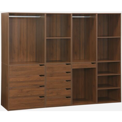 Kit armadio modulare decorazione legno 4 elementi