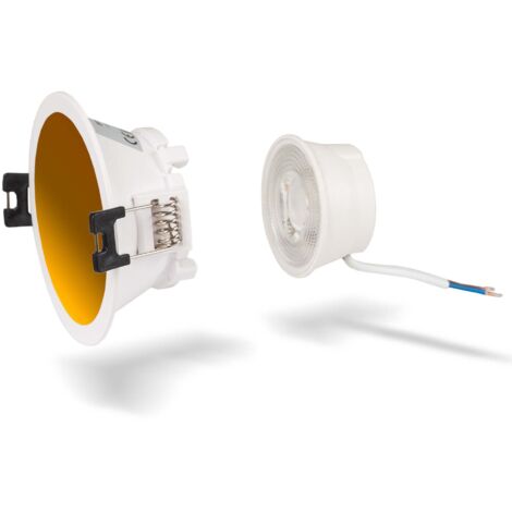 KIT Aro Downlight Redondo Ø85mm + Módulo LED MR16 5W - Blanco Cálido - Dorado