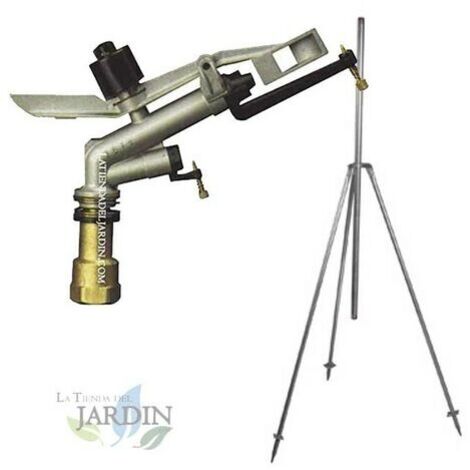 Kit aspersor Ibis agrícola 1'' circular 360º 13-23 m, presión 1,5-5 Bar, incluye trípode metálico
