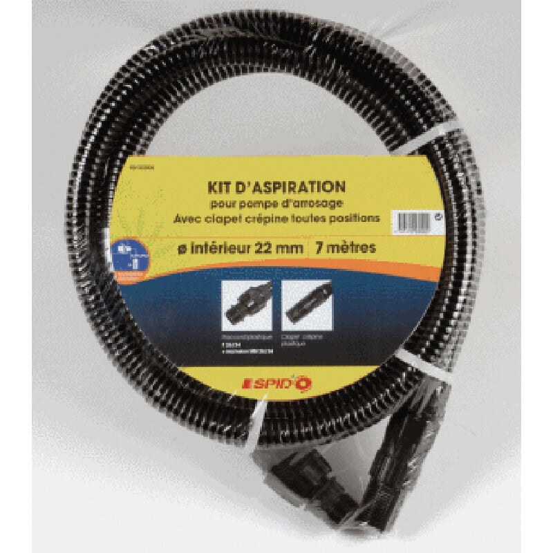 Spido - Kit d'aspiration plastique 7 mètres ø 22 mm