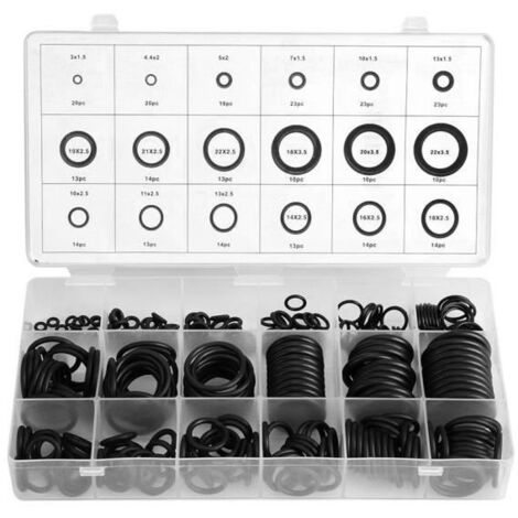 Kit assortiment de joints toriques en caoutchouc - Noir - Joint torique rondelle - Plomberie hydraulique