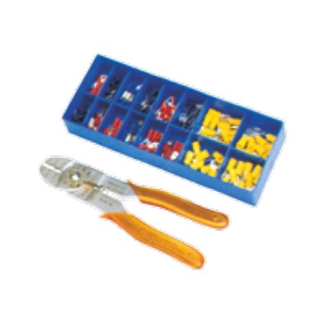 Kit assortimento 160 pz terminali preisolati e pinza aggraffatrice