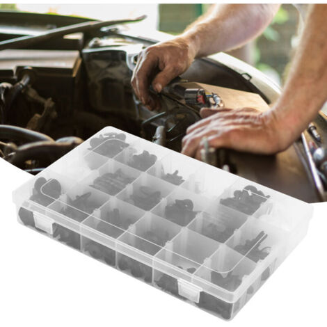 Kit assortimento da 415 pezzi di clip di fissaggio a pressione per auto, elementi di fissaggio per paraurti con solventi